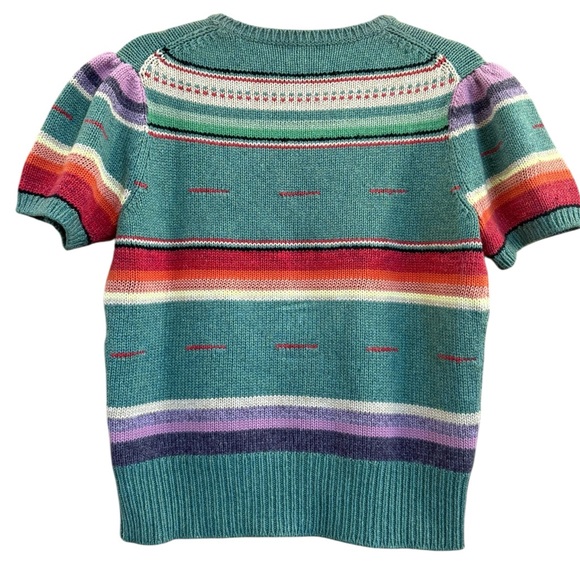 Polo Ralph Lauren Serape Stripe Cotton Silk Sweater, L - Picture 3 of 6